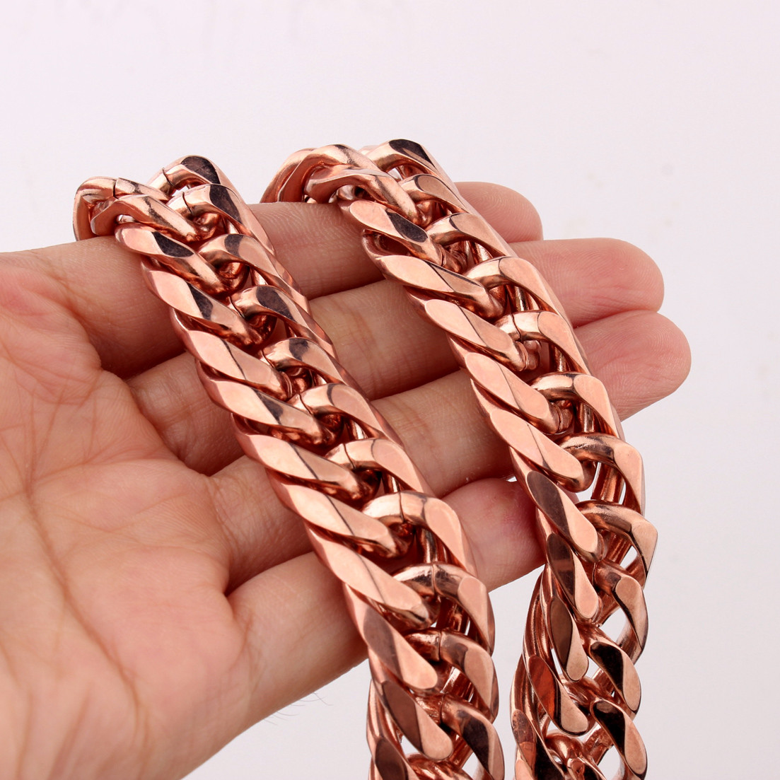 7″~40″13/16mm Charming Men’s Chain 316L Stainless Steel CURB CUBAN Link Necklace