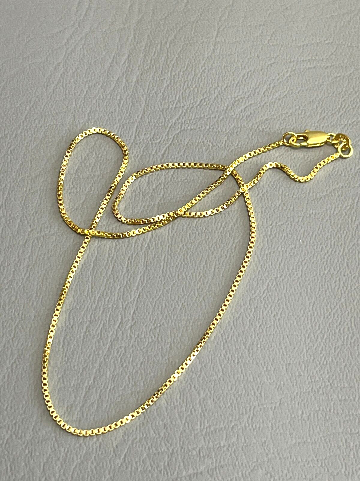 SHARP!! STAMPED 18K GOLD FILLED 1.6mm BOX CHAIN 18″ LONG FITS PENDANT NECKLACE