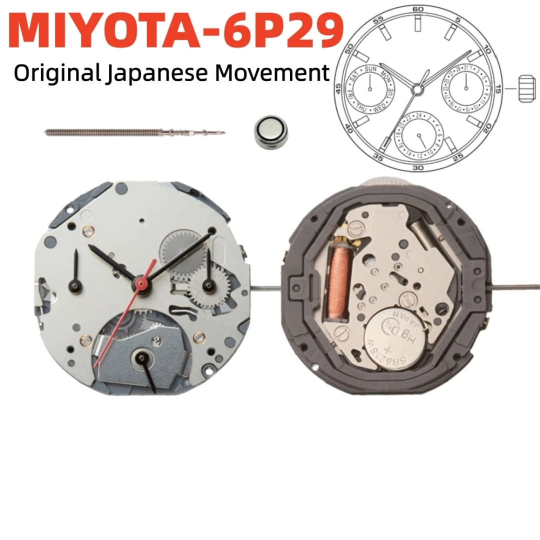 Genuine Miyota 6P29 Multi-Function Quartz Watch Movement Japan Made Day/Date 24H