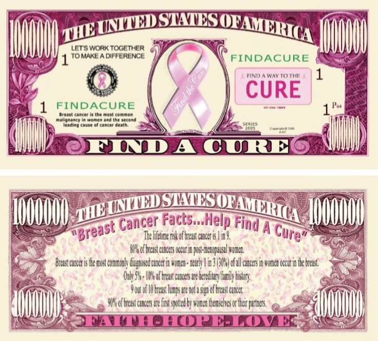 40 Pack Pink Ribbon Breast Cancer Awareness Promotional Money 1 Million Dollars
