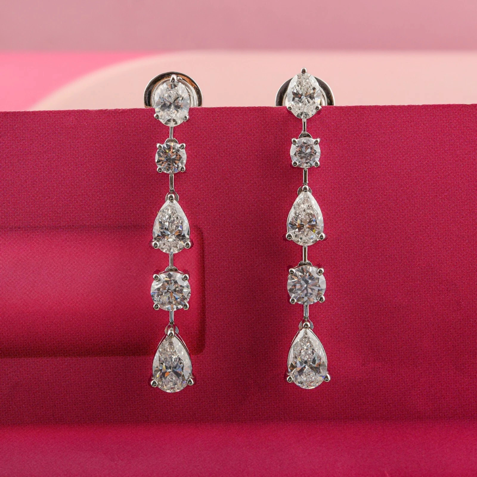 MOISSANITE .40 POINTER EARRING ,STERLING SILVER FOR REGULAR USE,PARTY USE