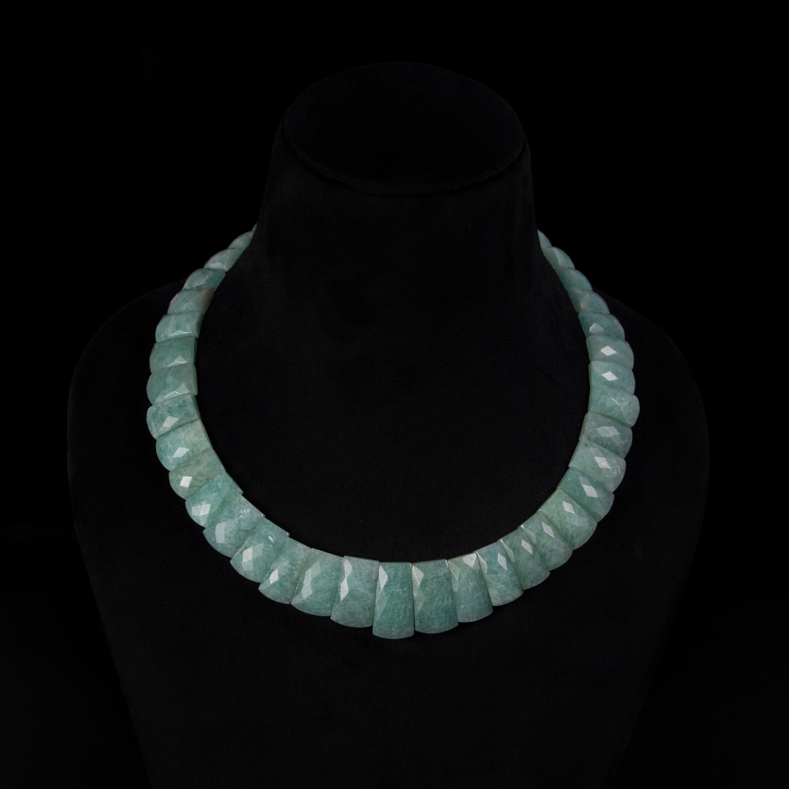 Amazonite Fancy Shape Layout Necklace, 9X14MM To 12X23MM, Faceted Gemstone choke