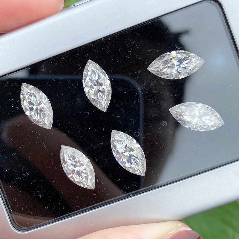 US Lab-grown Moissanite Loose Stone 10ct D Color VVS1 GRA Certified Marquise Cut