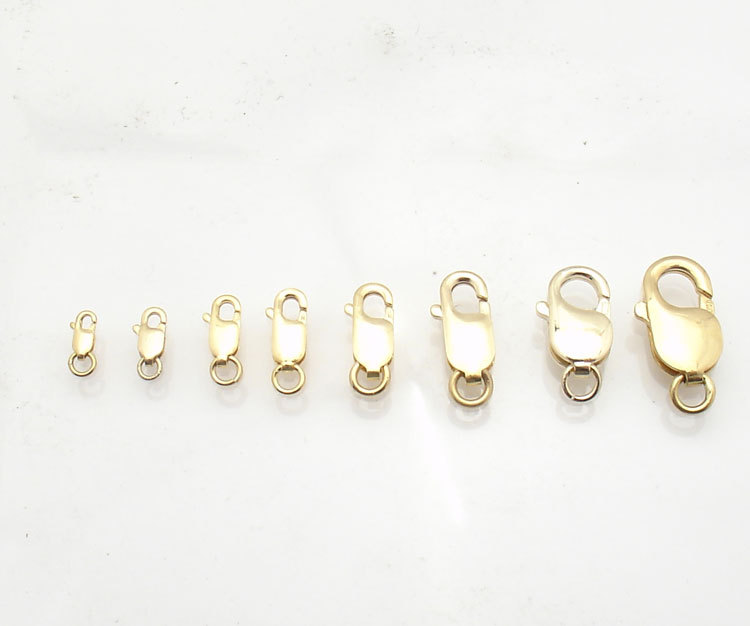 Solid Real 10K Yellow Gold Lobster Claw Clasp Lock for Bracelet Chain Necklace