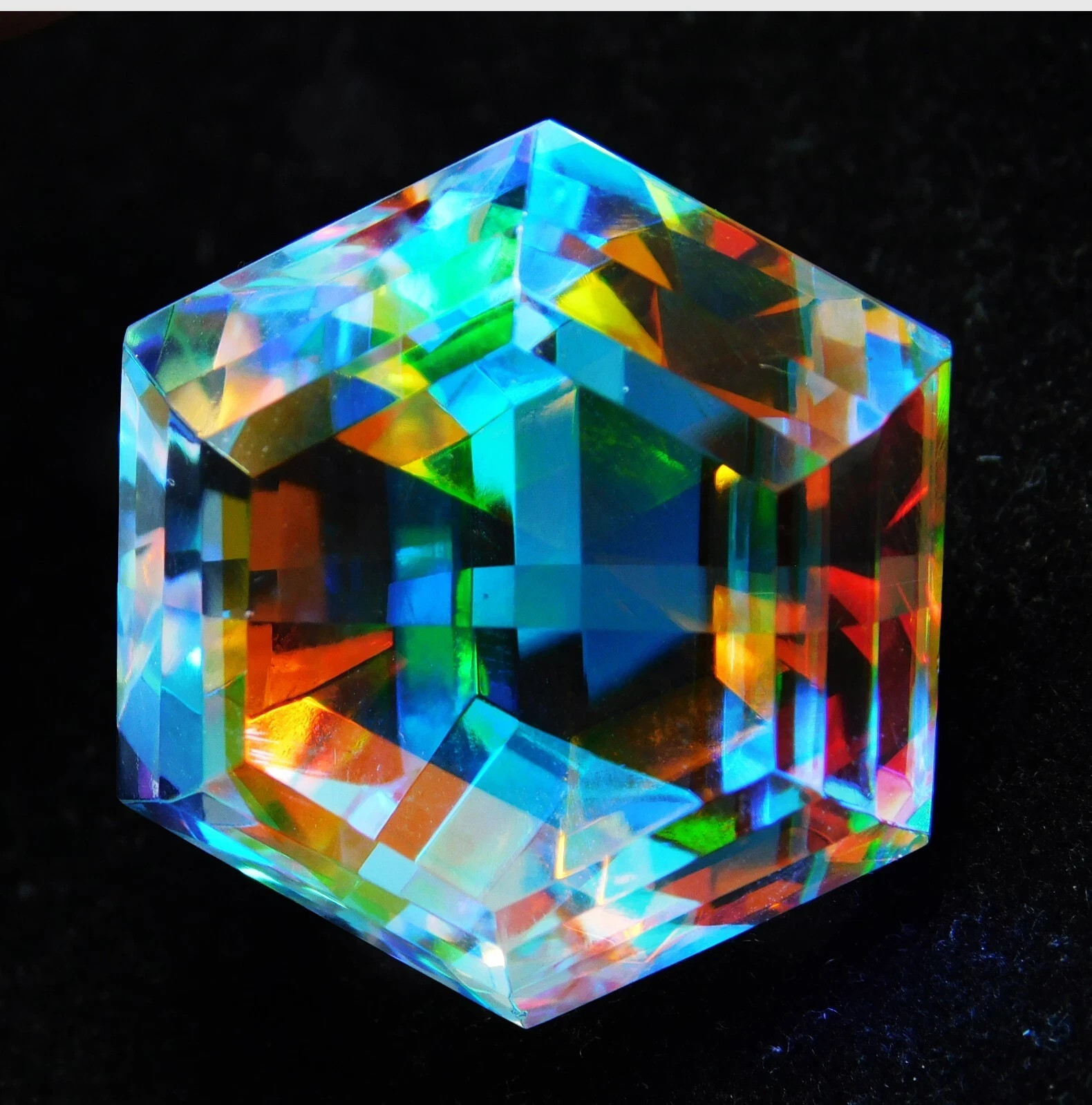AAA Certified 111.90 Ct Natural Brazillian Mystic Topaz Hexagon Loose Gemstone