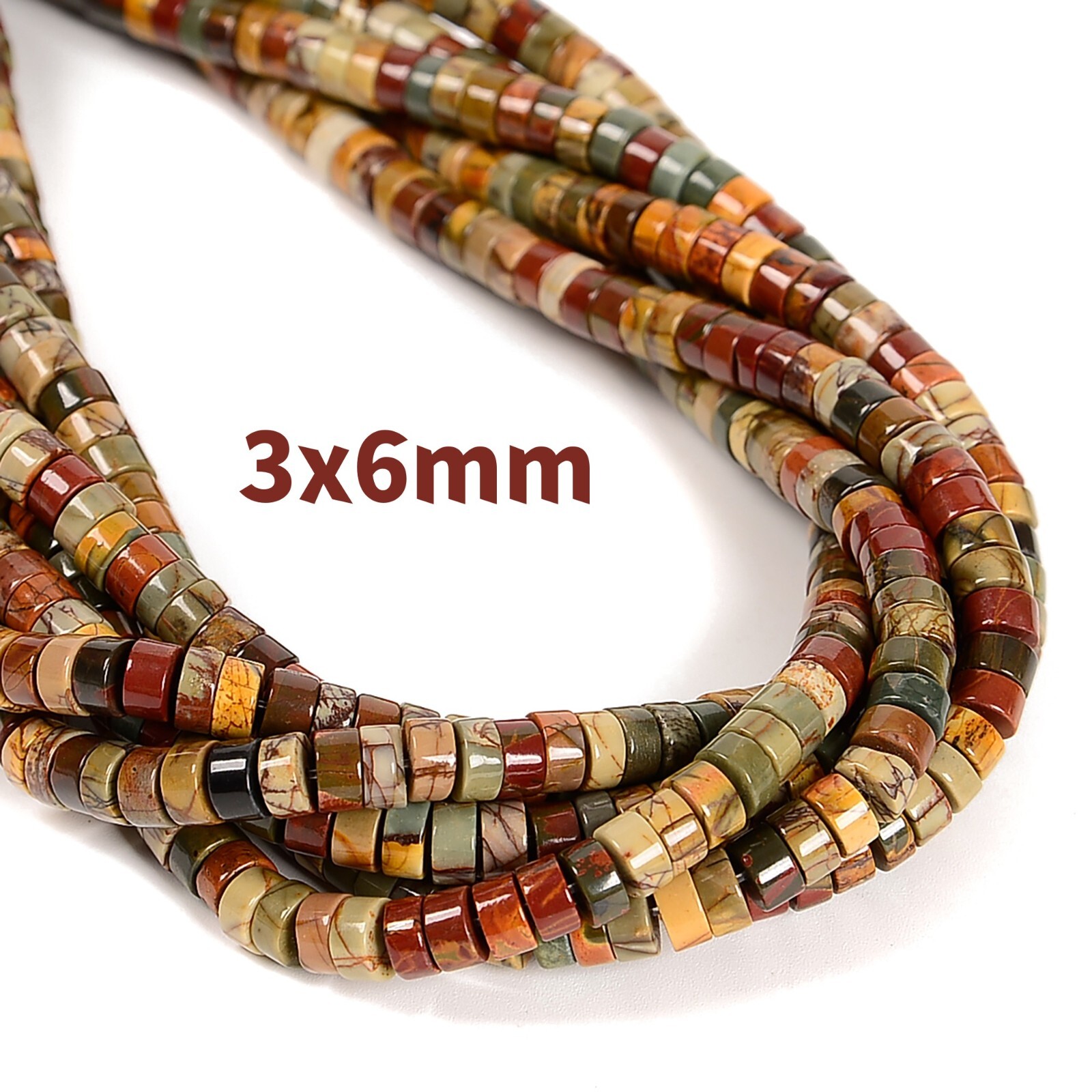 Red Cherry Creek Jasper Heishi Discs Beads Size 2x4mm 3x6mm 3x8mm 15.5″ Strand