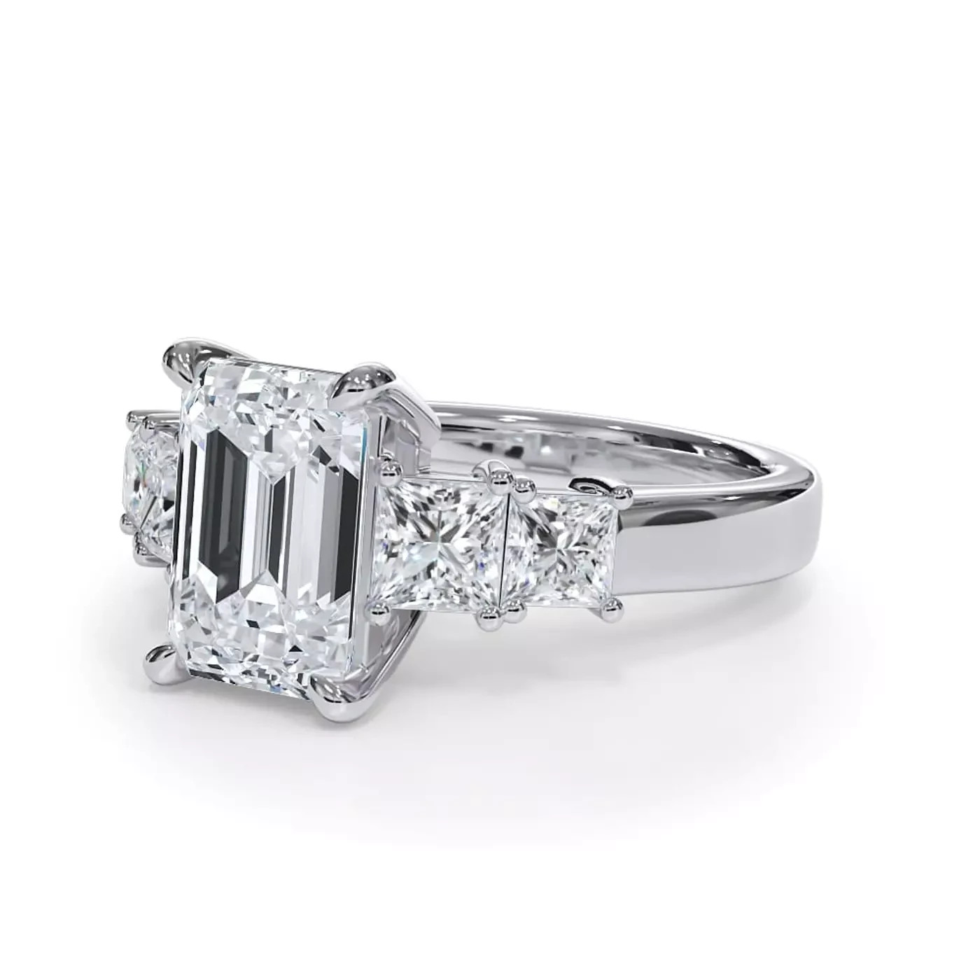 Diamond Engagement Ring 950 Platinum IGI Certified Lab Grown 3.00 CT Emerald Cut
