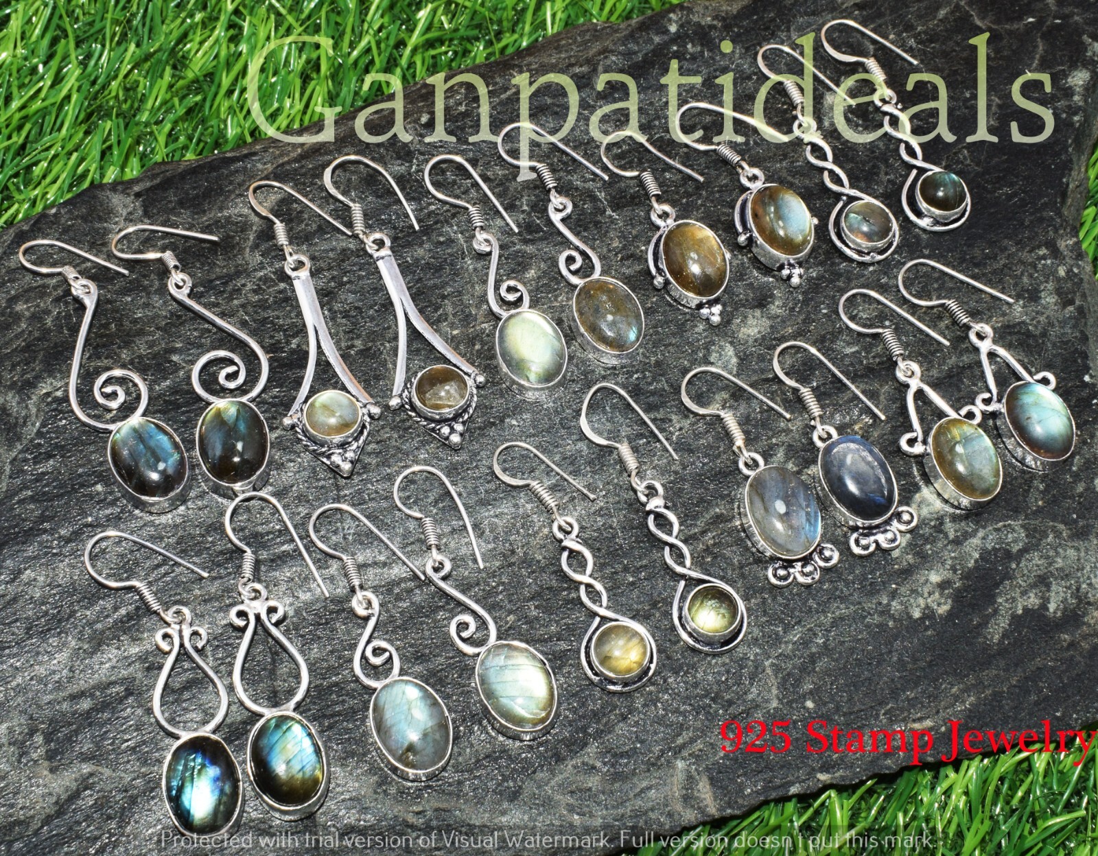 Labradorite Gemstone Earring 925 Silver Plated Mix Shape Wholesale Jewelry