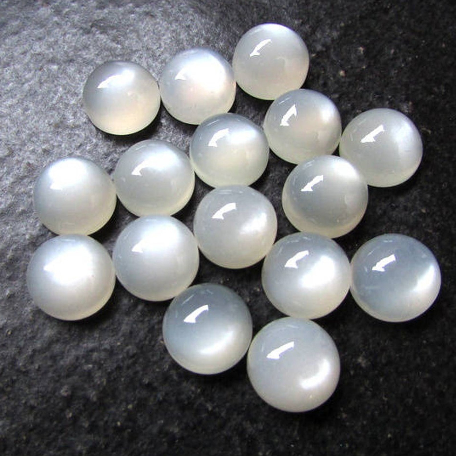 White Moonstone Round Cabochon 3mm To 12mm Natural Loose Gemstone