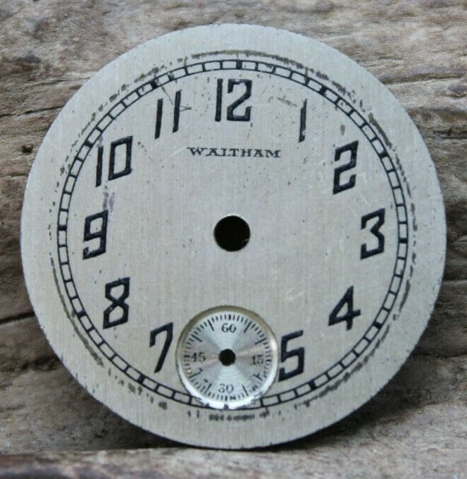WALTHAM METAL ART DECO WRIST WATCH FACE DIAL 23.9mm (J2F2)