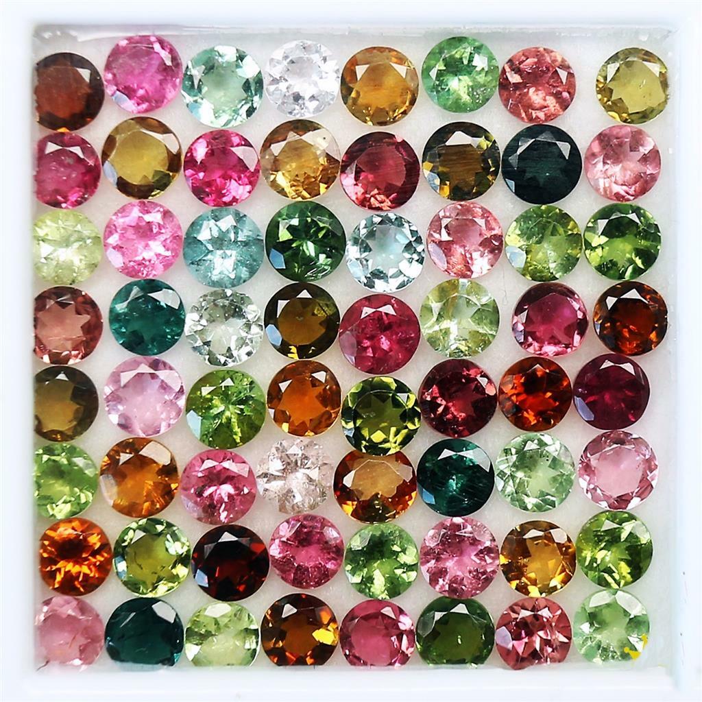 Wholesale Lot 2mm to 3mm Round Facet Multi Tourmaline Loose Calibrated Gemstone