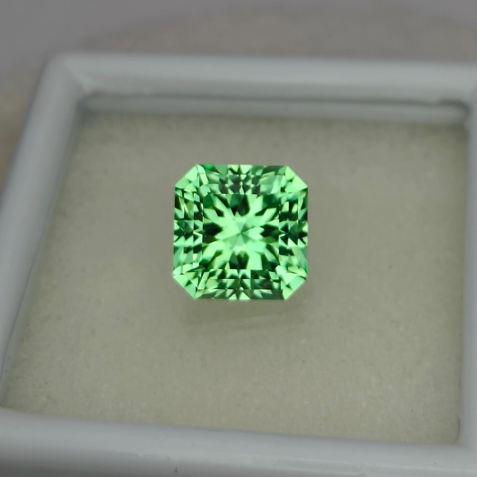 Natural GIE Certified 8.85 Ct Ceylon Green Sapphire Asscher Cut Loose Gemstone