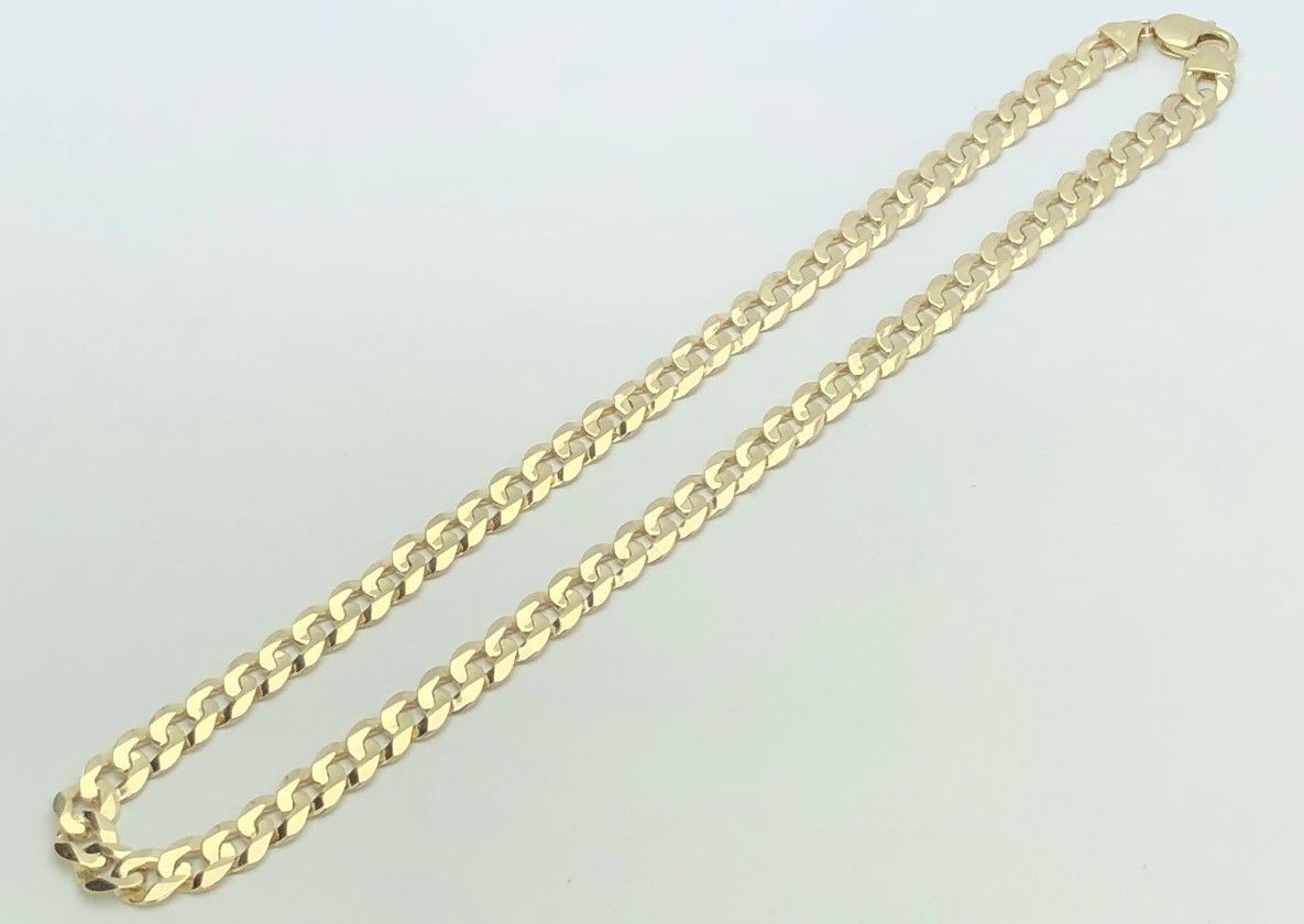 14k Yellow Gold Solid Curb Cuban Link Chain Necklace 26″ 9mm 55.1 grams
