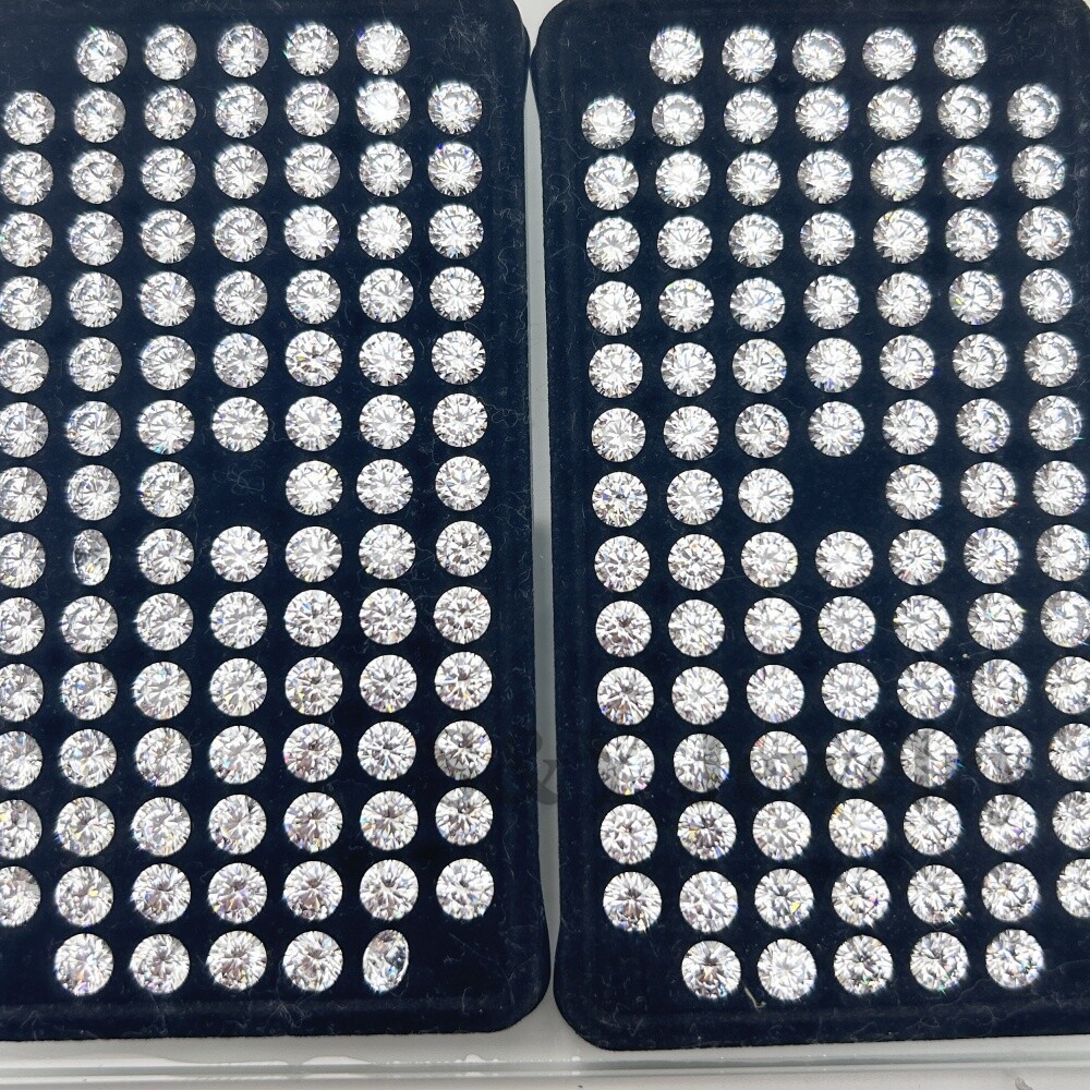 Round Cut White Black Factory Wholesale Bulk Supply 100pcs Loose Cubic Zirconia