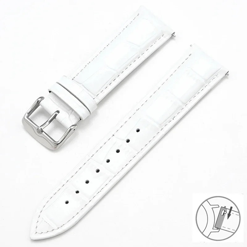 Genuine Leather Watch Band Quick Release Strap 12mm-24mm Universal Watchband