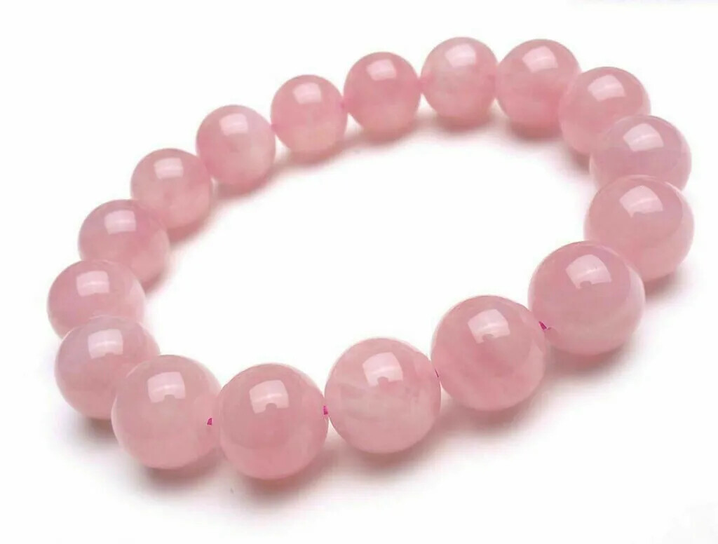 6/8/10/12mm Madagascar Pink Rose Quartz Crystal Round Gemstone Stretch Bracelet