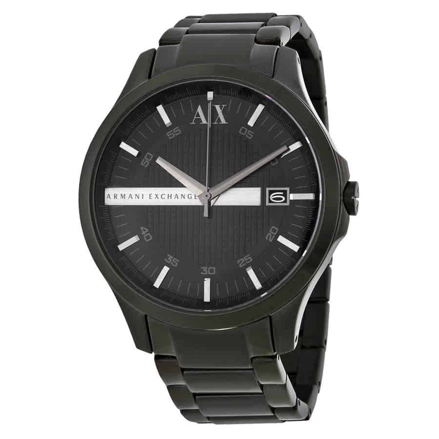 Armani Exchange Hampton Black Dial Black Ion-plated Men’s Watch AX2104