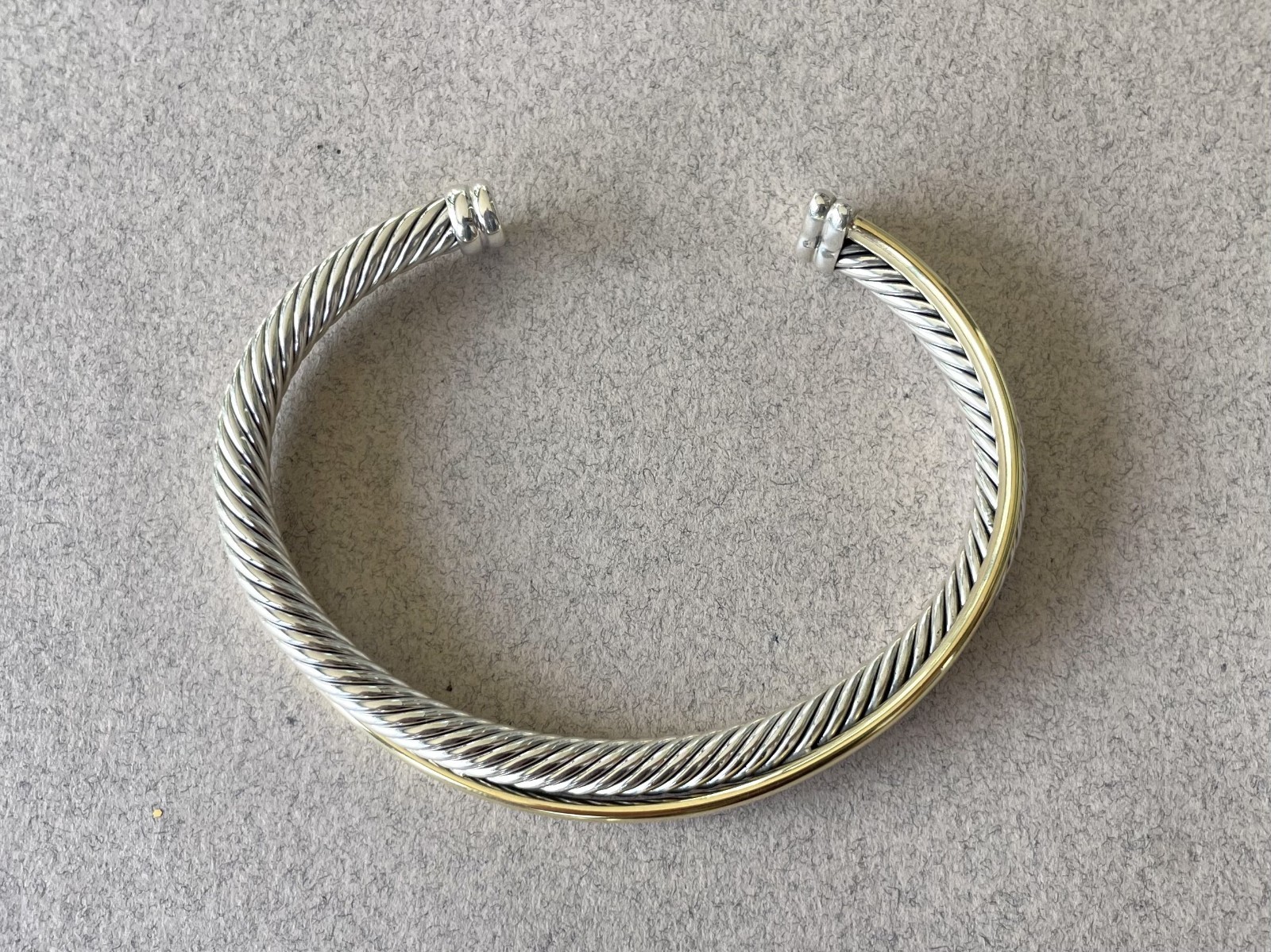 David Yurman Sterling and 18k Crossover Cuff Bracelet