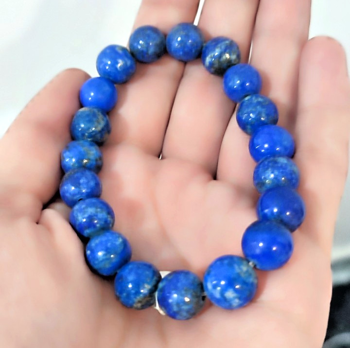 Top Quality Natural Beautiful Lapis Lazuli Gemstone Durable Elastic Bracelet