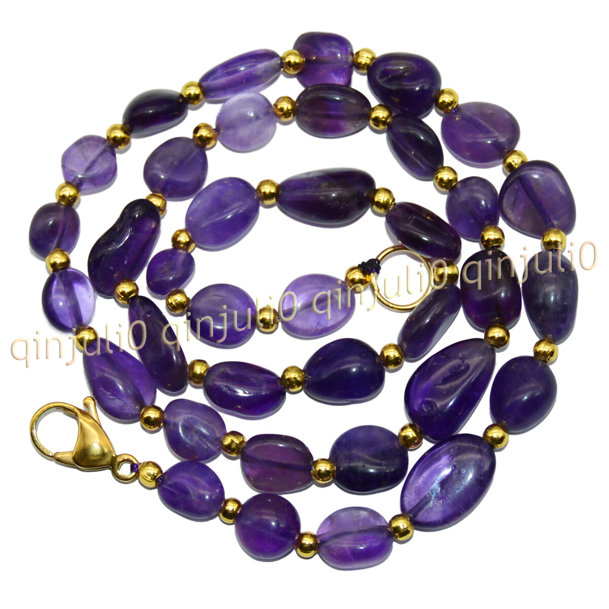 8-10mm Purple Amethyst Irregular Freeform Gemstone Beaded Necklaces 16-36 inches