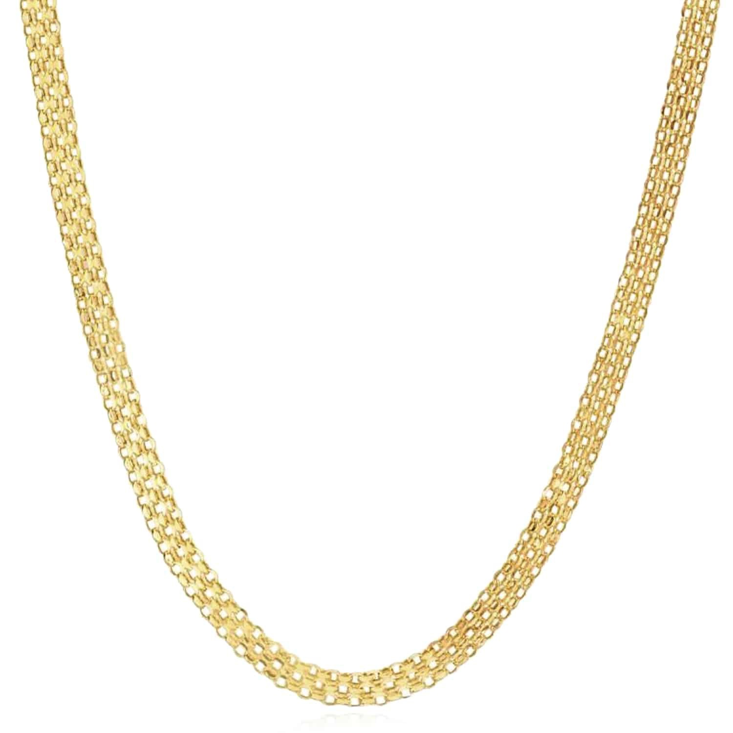 14K Yellow Gold 3.5mm Bismark Chain (Solid Links) 16″-20″