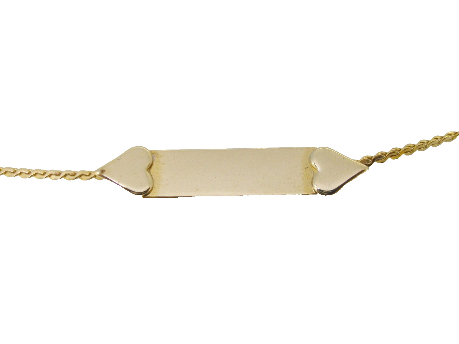 Bracelet Lang 1/20 14K gold filled Hearts Serpentine chain ID identification 7″