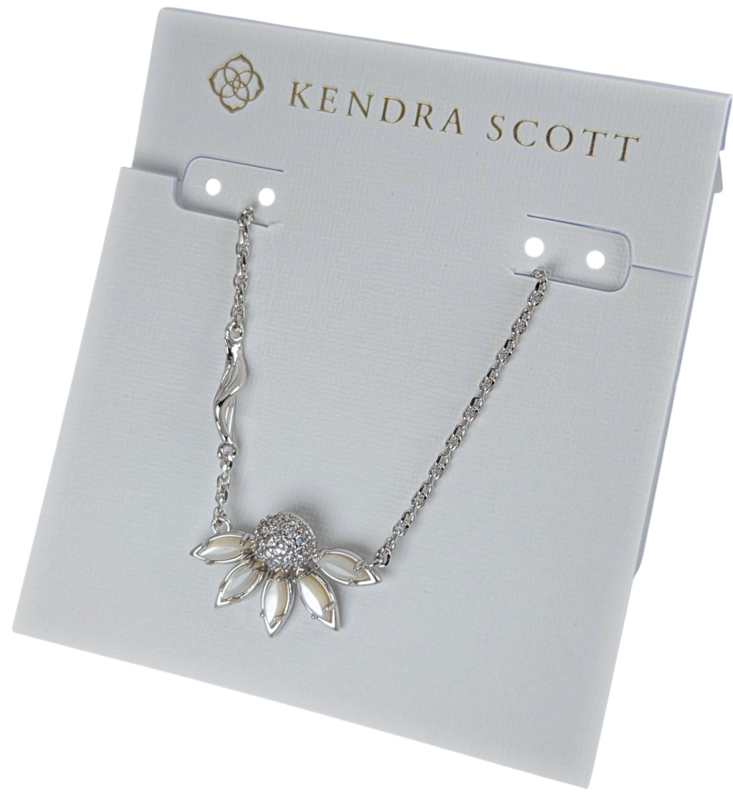 NEW 100% Authentic KENDRA SCOTT Ivory Mother of Pearl Anya Flower Necklace