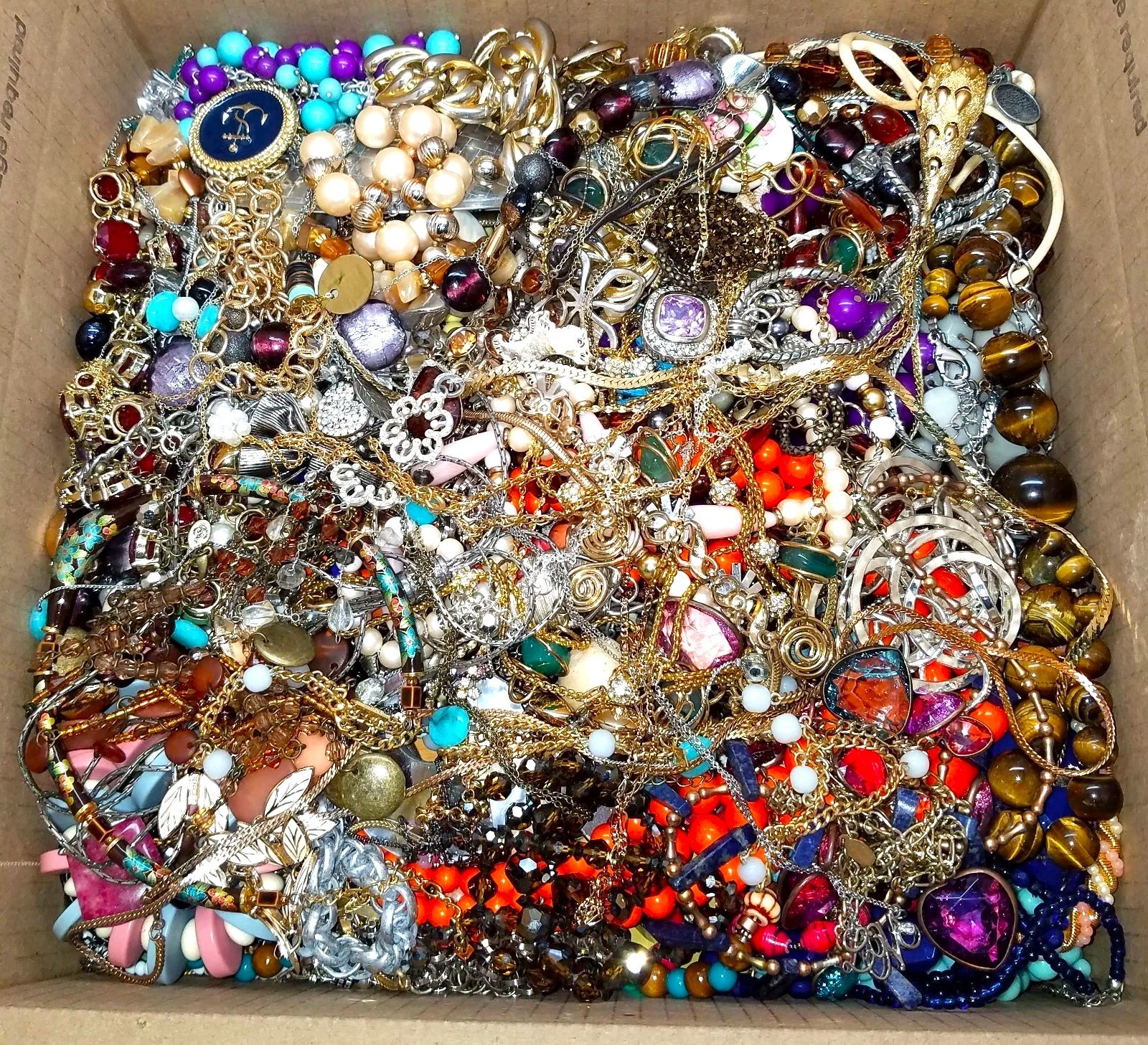 Tangled Unsearched Huge Jewelry Lot VTG Vintage & Mod Junk & Good Mix Resell Fun