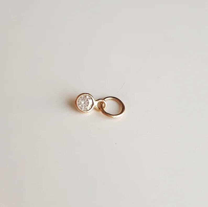 Diamond 0.5Ct Lab Created Round Cut Women’s Small Pendant 14K Yellow Gold Finish