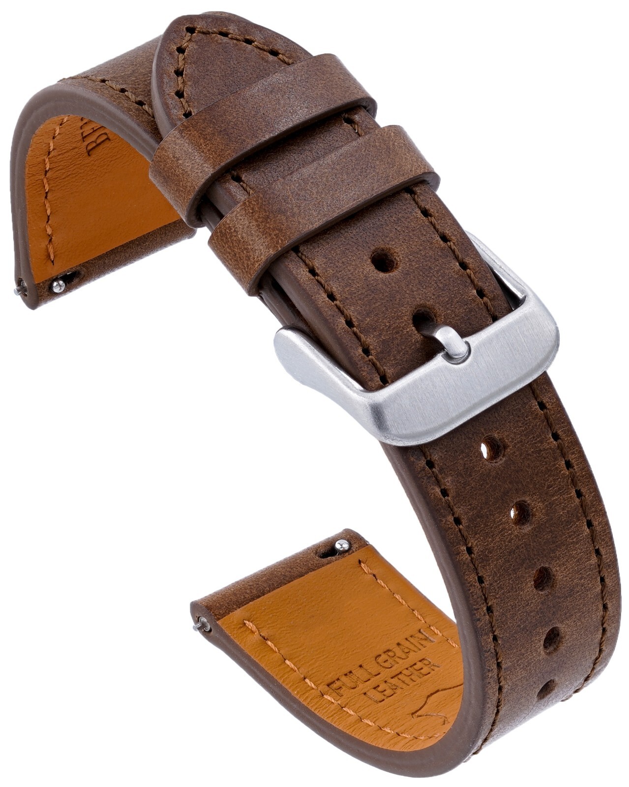 Italian Buttero Leather Watch Band – Dark Brown – 18mm, 20mm or 22mm