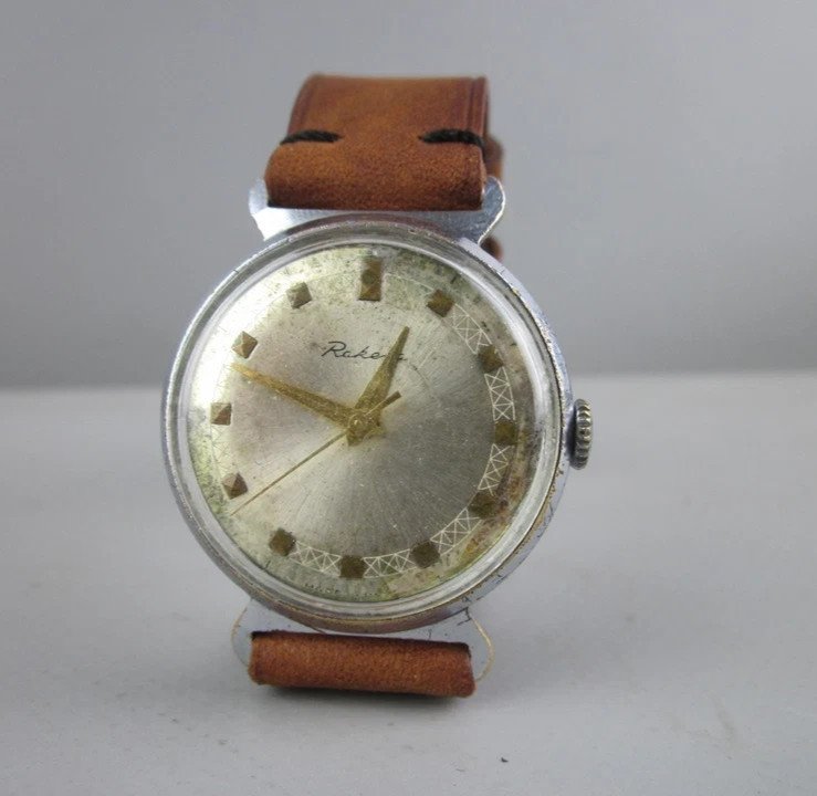 Raketa 2609I VINTAGE Soviet WRIST Watch Rocket ussr Leather Strap