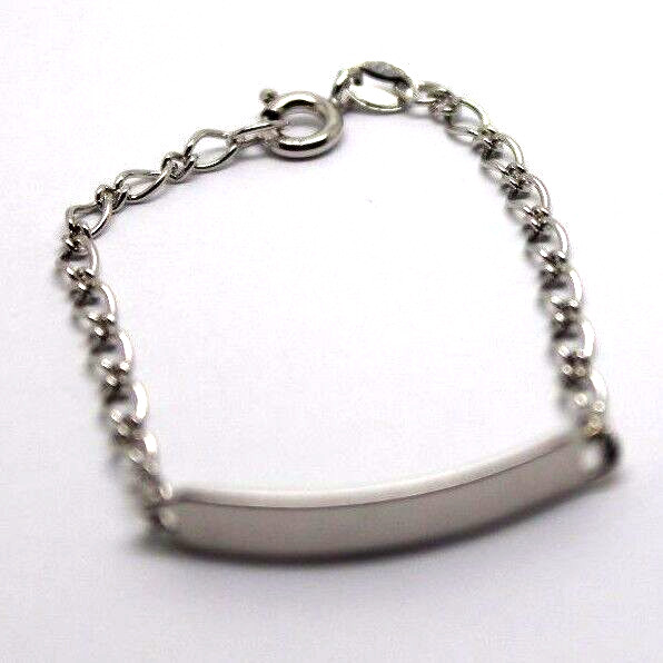 Children 9ct Solid White Gold ID Identification Bracelet – Free Post