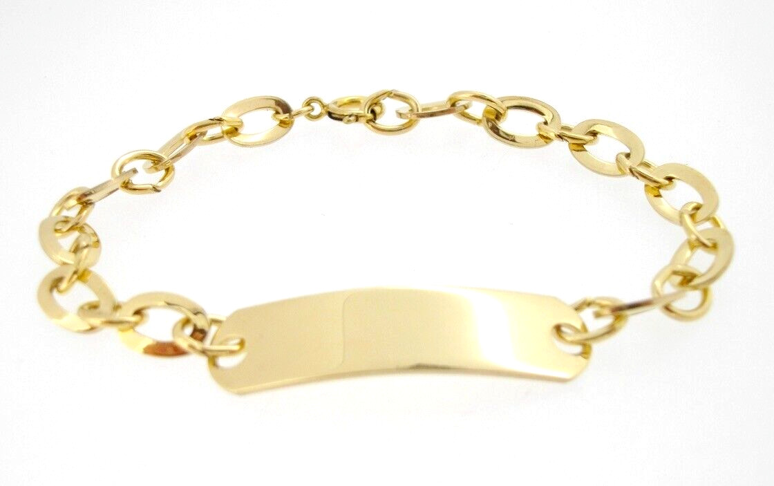 Bracelet JB Gold Filled ID Identification Rectanglular Plaque Links 6.5 inches