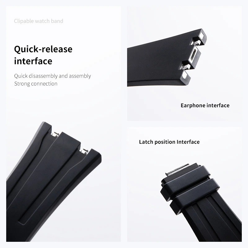 30mm Easy Change Rubber Watch Strap Fits Audemars Piguet Royal Oak Offshore 43mm