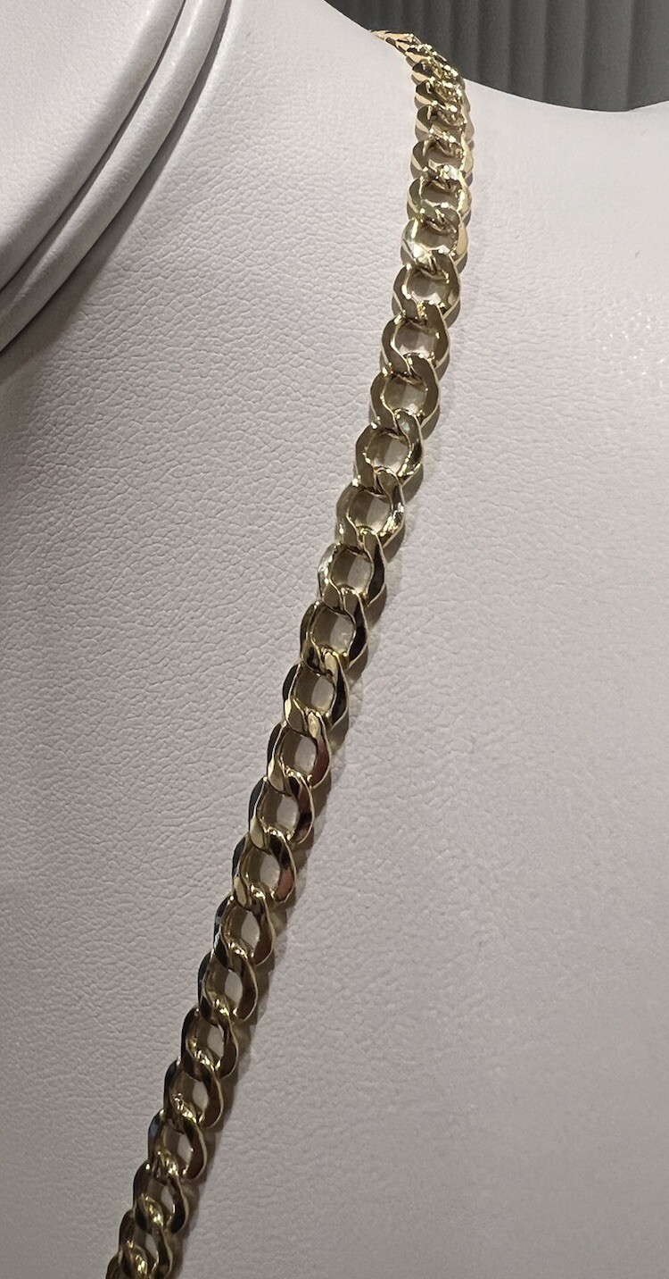14K Miami Cuban Hollow Curb Link 5.3MM Chain 20″ Gold Necklace BRAND NEW!