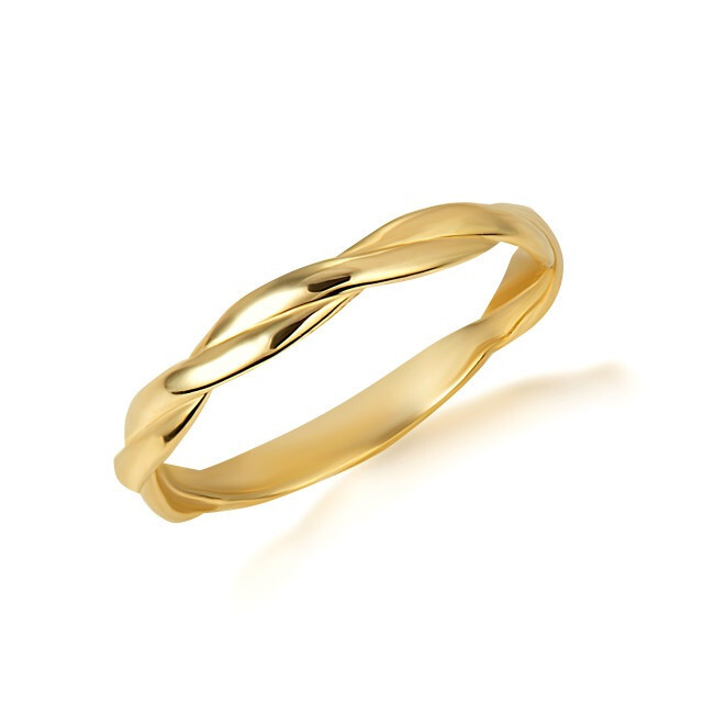Gold Rope Twist Stackable Ring (Available in Yellow/Rose/White Gold)