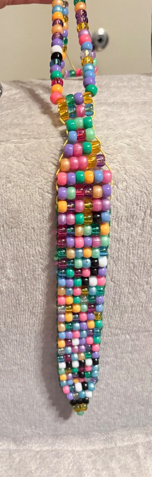 hand beaded tie multicolored adjustable