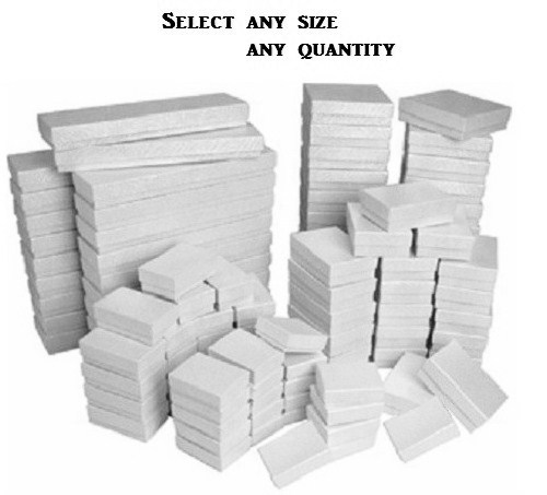 White Swirl Cotton Filled Gift Boxes Jewelry Cardboard Box Lots of 20~50~100