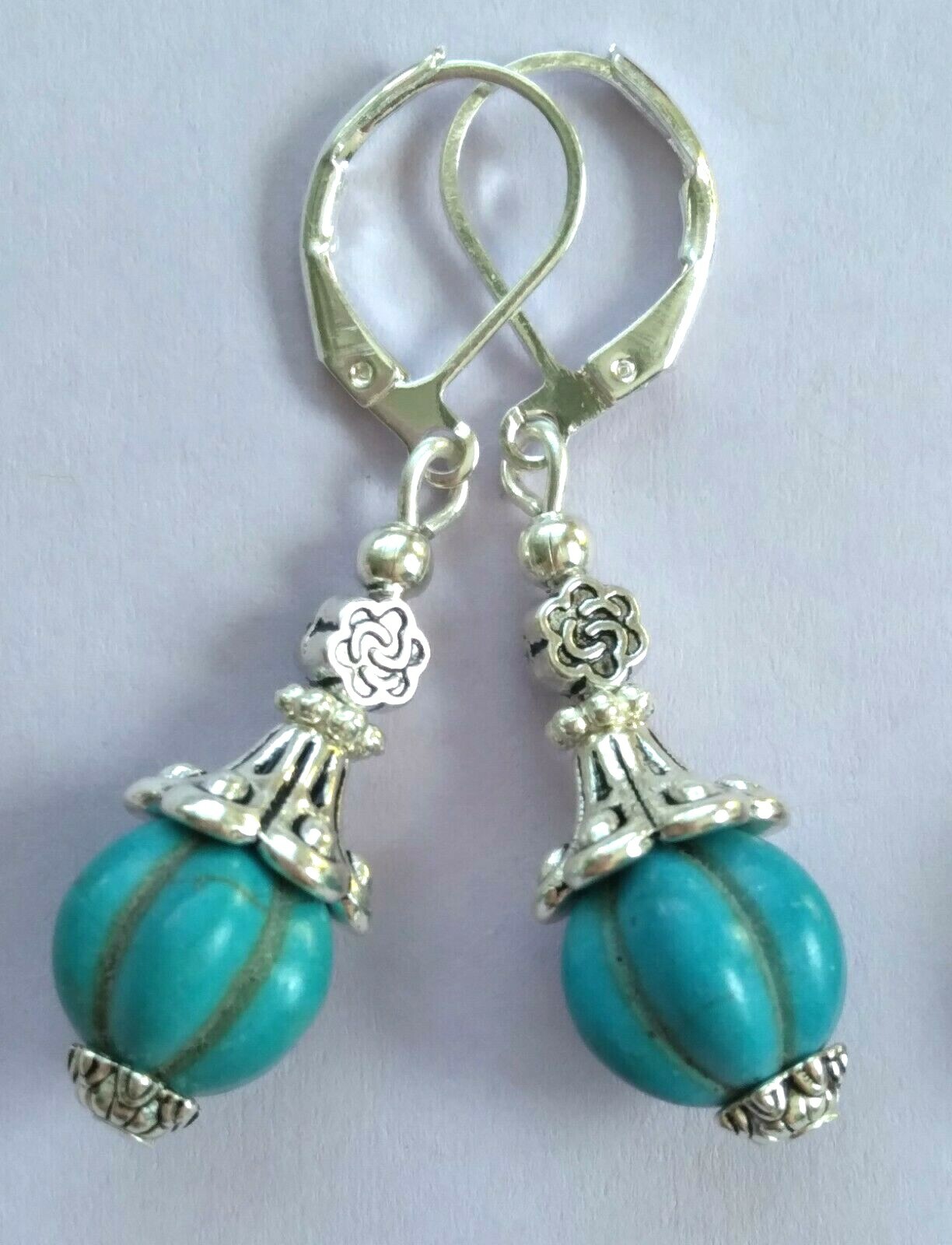 COLORFUL HOWLITE melon shape DROPS SP handcrafted Choose xx