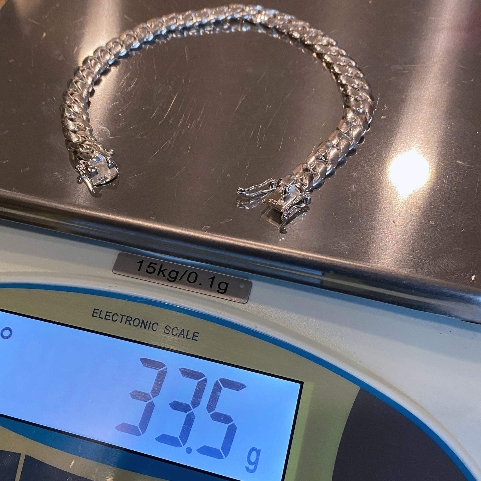 Men’s Solid 925 Sterling Silver Miami Cuban Link Bracelet Heavy 8.5″ in x 8mm