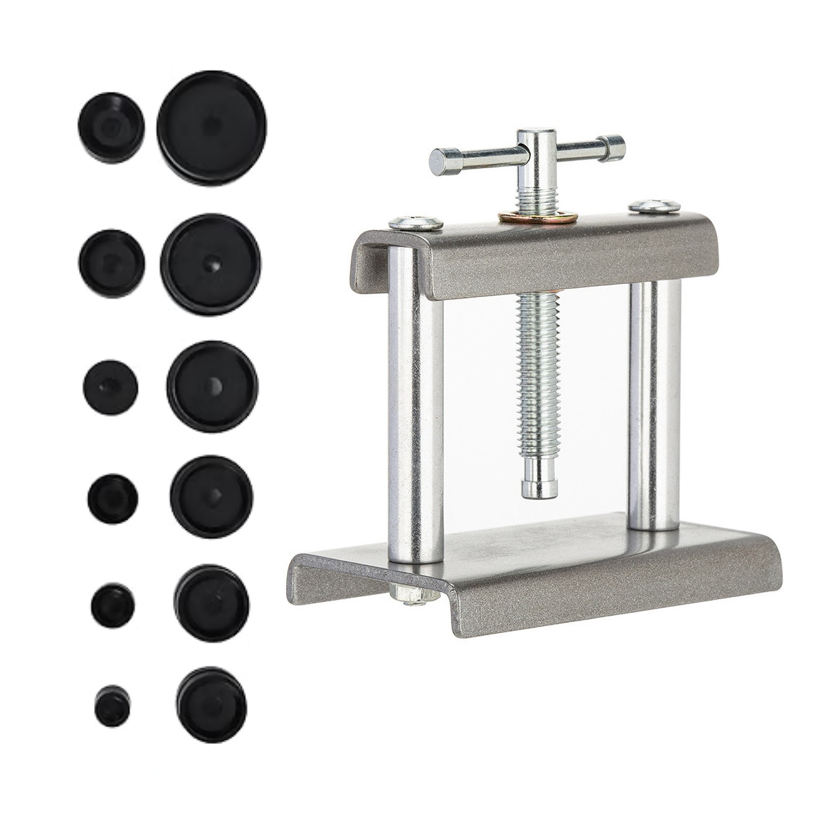Iron Watch Case Press Tool with 12 ABS Molds for Back Cover Closing Operations