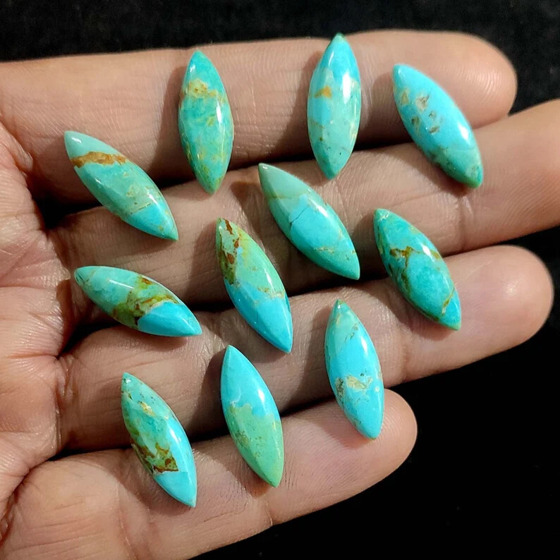 [WHOLESALE] BLUE MOHAVE TURQUOISE CABOCHON MARQUISE SHAPE LOOSE GEMSTONE