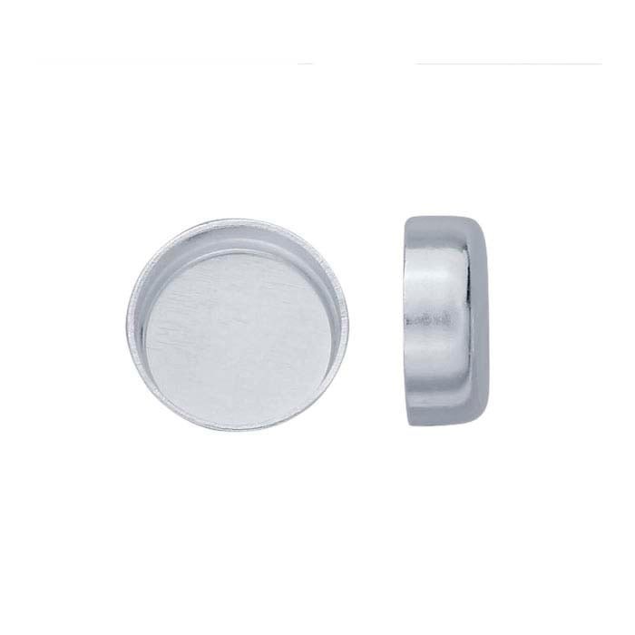 One 6mm Round Plain Fine Silver Bezel Cup 32gauge Setting