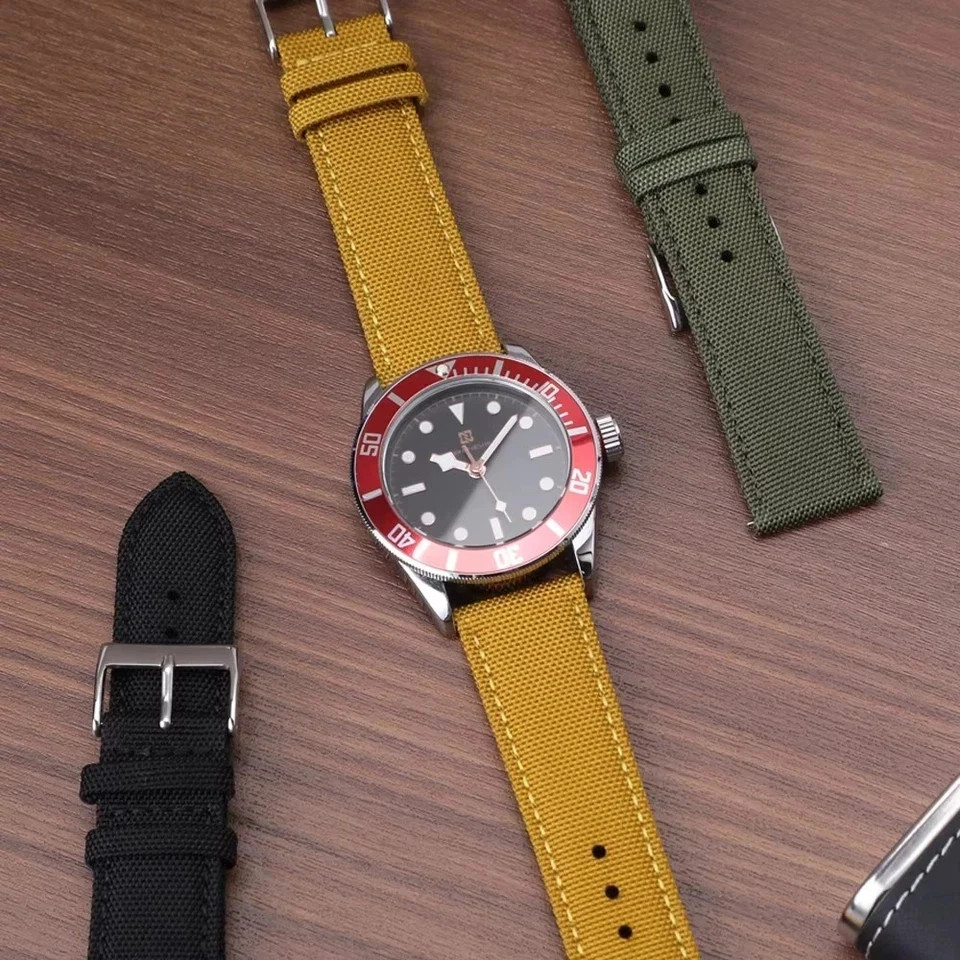 18mm 19mm 20mm 21mm 22mm 24mm Waterproof Sailcloth Watch Strap Two-Sided Nylon