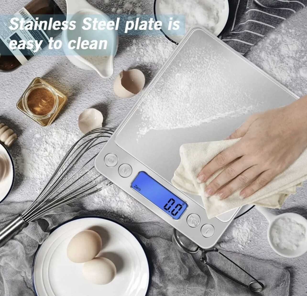 Digital Kitchen Food Scale Weight Balance in Pounds, Grams, Ounces,& KG