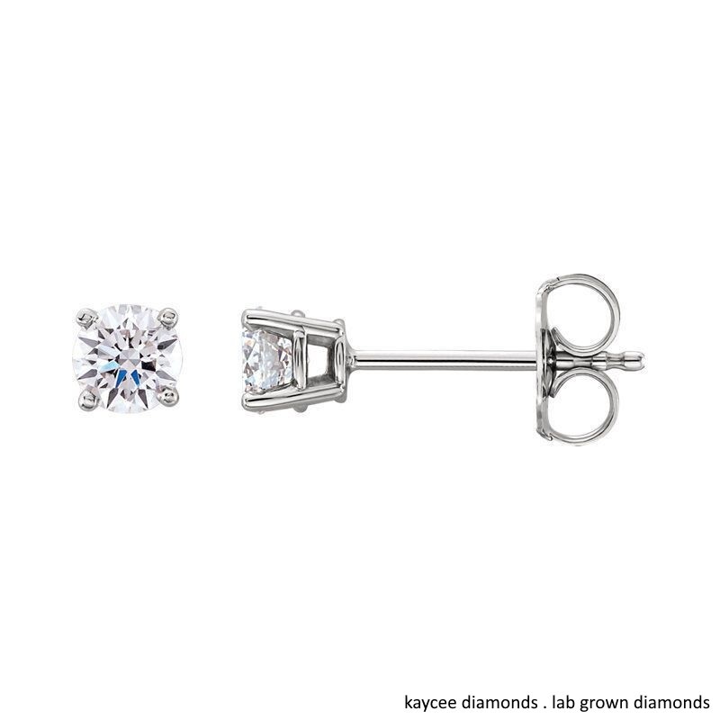 0.25 Carat Total Weight Lab Grown Diamond Stud Earrings in Sterling Silver