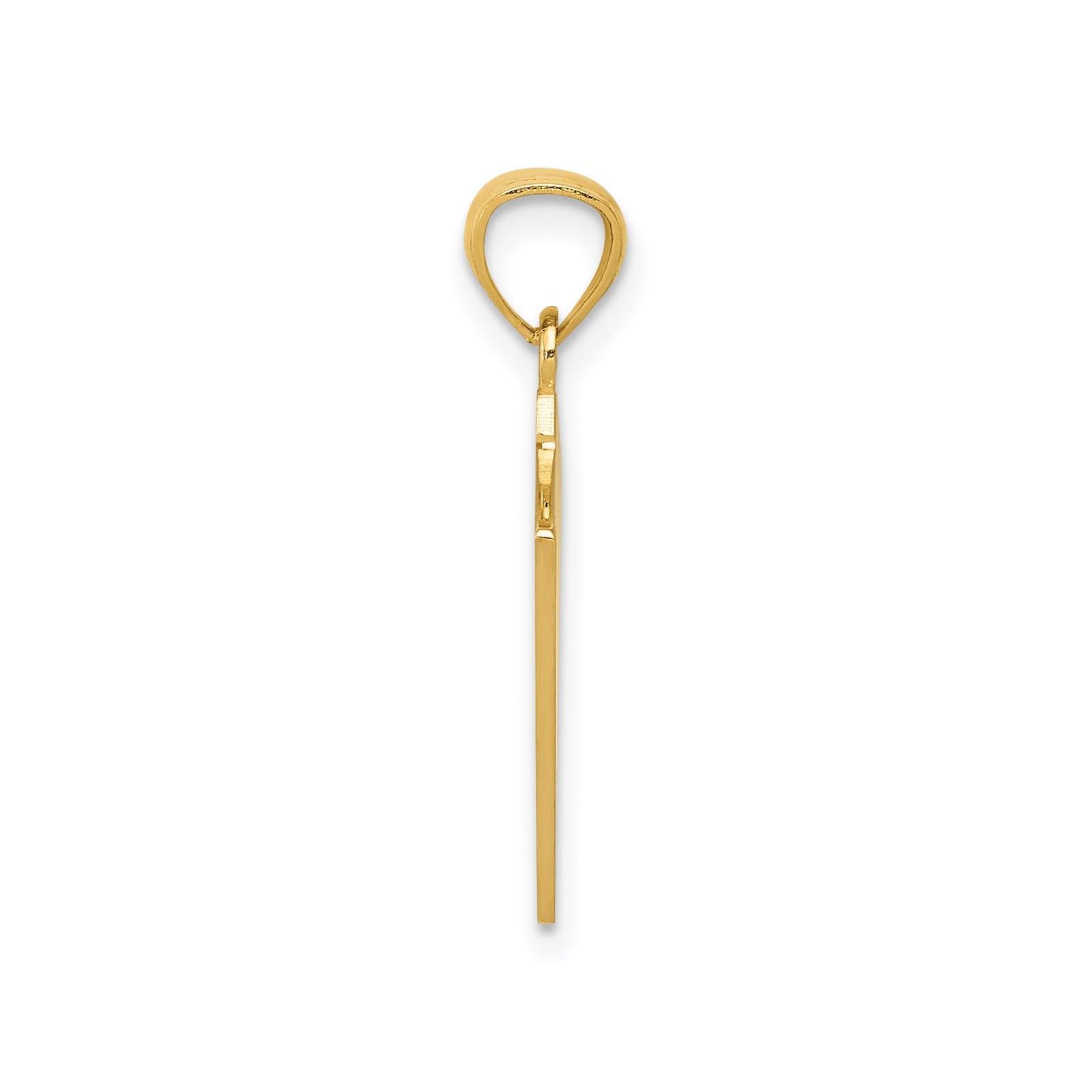 14k Yellow Gold Solid Poker Card Pendant Charm Polished 22.5mm