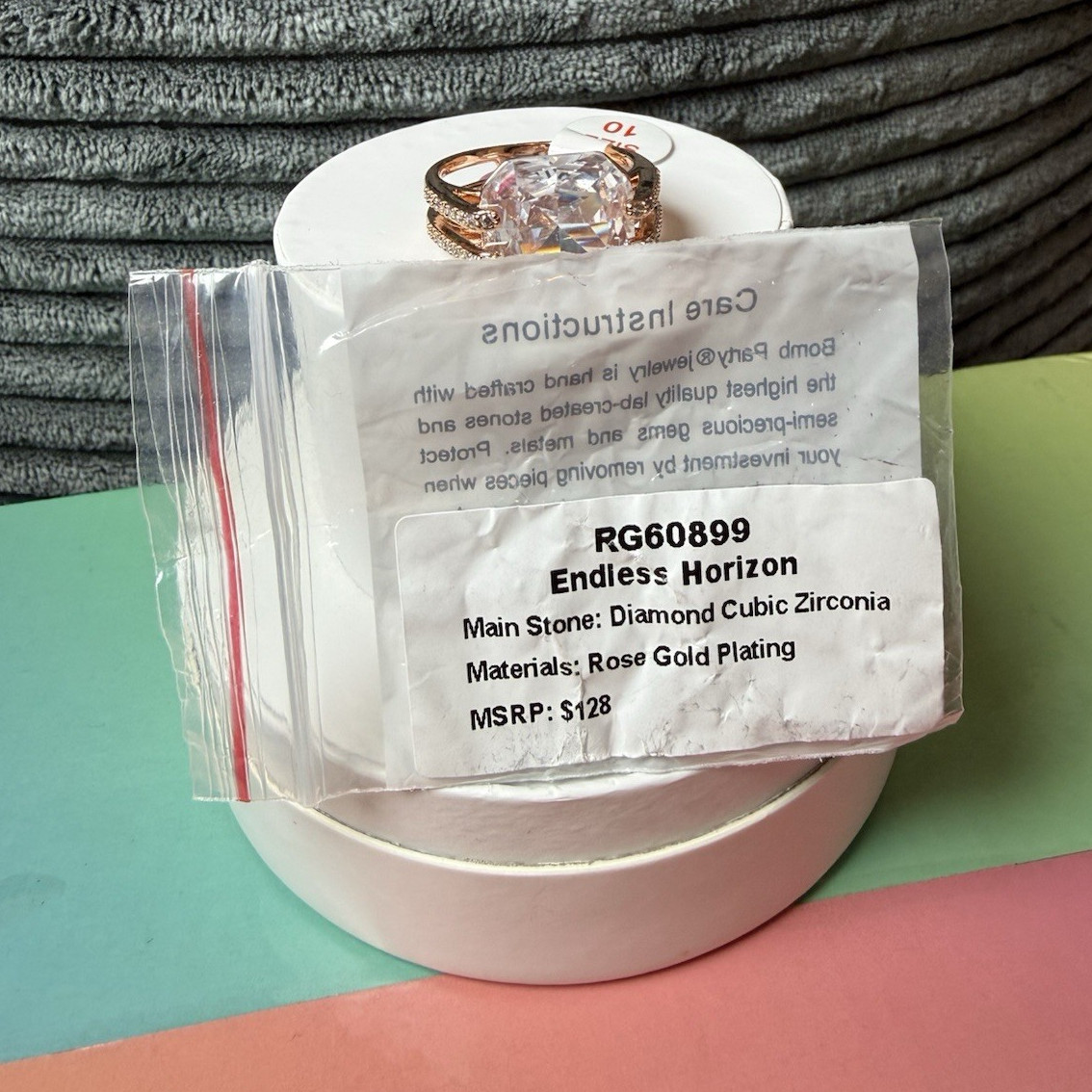 BP OG Ring Size 10 “Endless Horizon” Diamond CZ on Rose Gold Plating