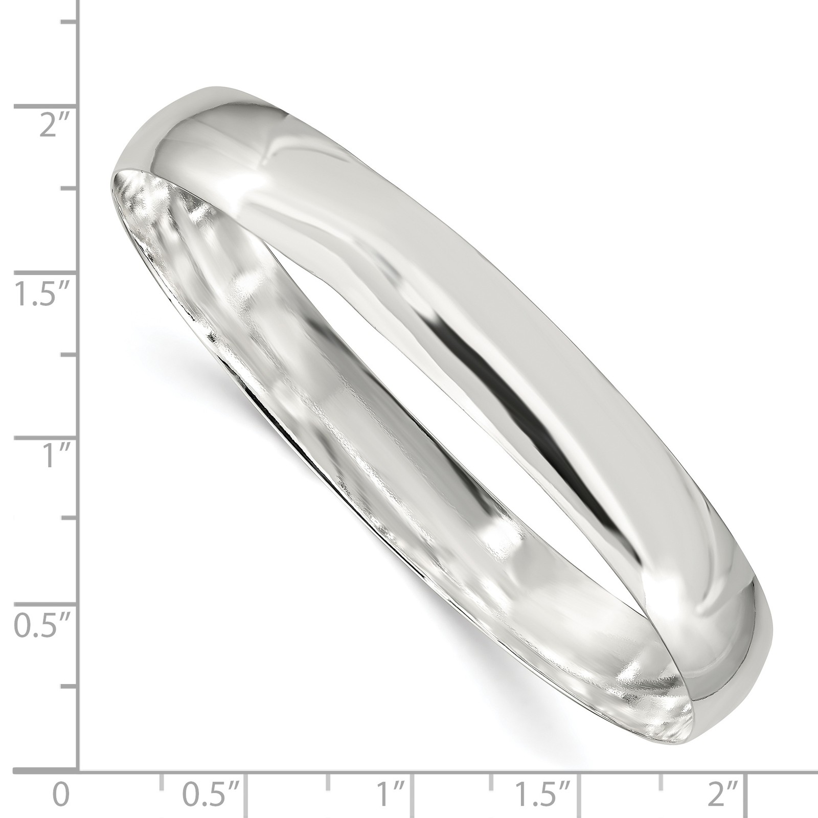 Silver 9mm Solid Polished Plain Slip-On Bangle Bracelet QB241