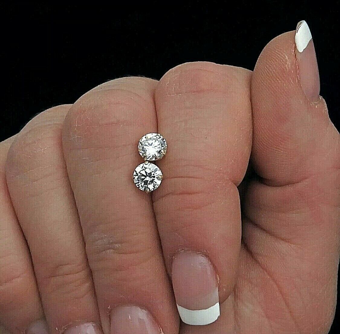 Brilliant Round Cut Lab-Created Diamond Earrings Solid 925 Sterling Silver